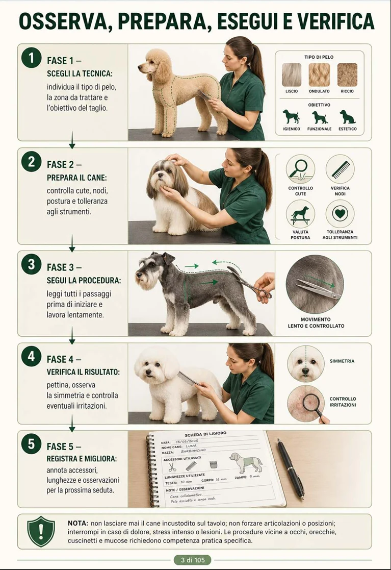 Pagina della guida di 100 tecniche di toelettatura canina 3